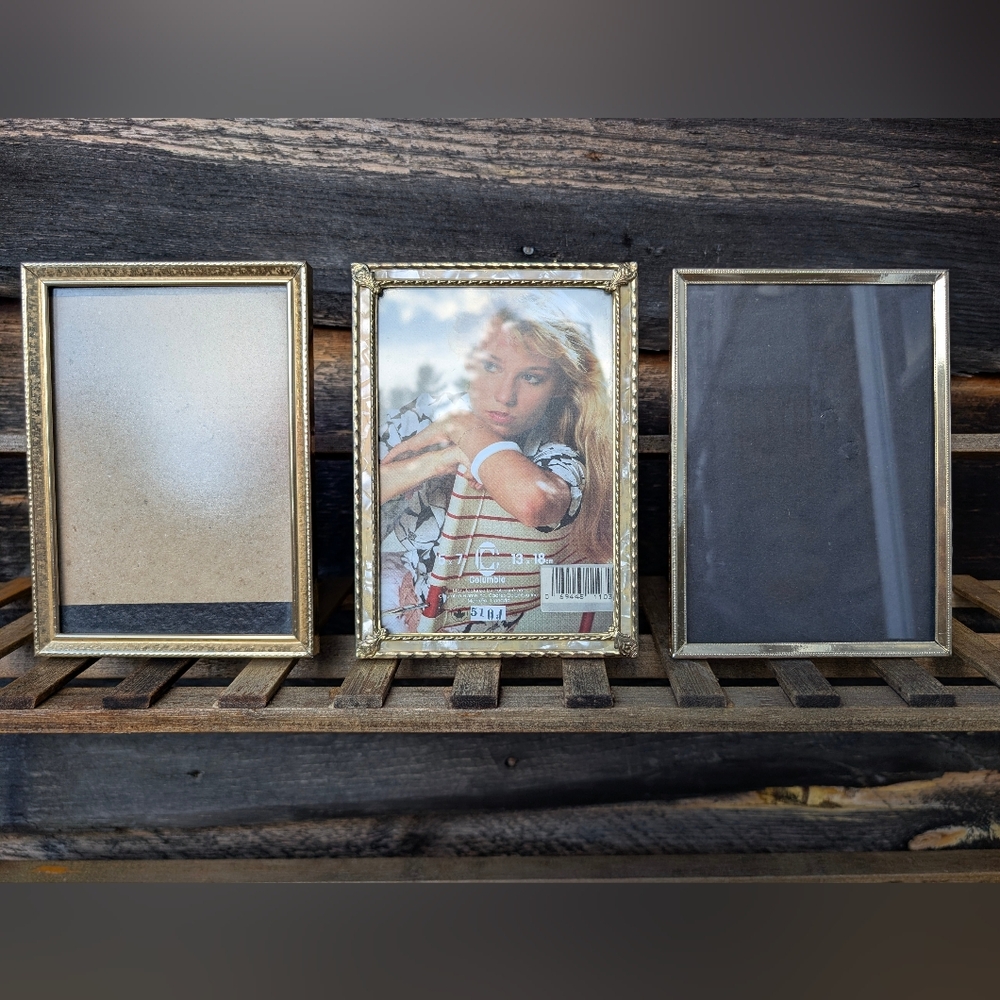 Vintage Gold Picture Frames – Set of 3 (5x7) | Gallery Wall Decor